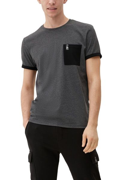 Q/S designed by T-shirt avec poche poitrine - noir/gris (99W0)