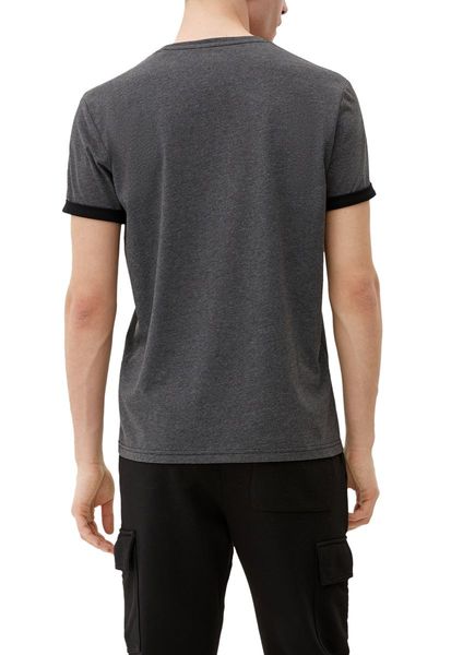 Q/S designed by T-shirt with breast pocket - black/gray (99W0)