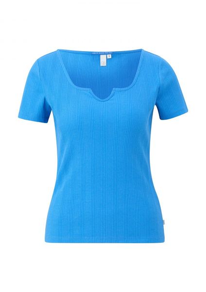 Q/S designed by T-shirt à encolure tunique - bleu (5547)