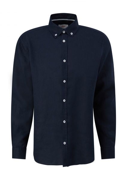 s.Oliver Red Label Linen shirt with button down collar - blue (5955)