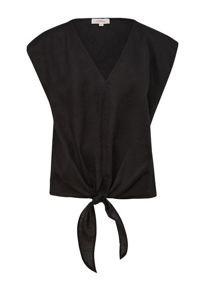 s.Oliver Red Label Blouse with knot detail - black (9999)