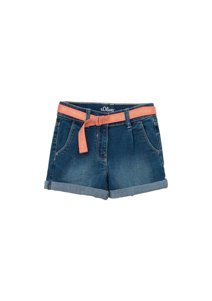 s.Oliver Red Label Loose Fit: Short en jean avec ceinture à paillettes - bleu (52Z1)
