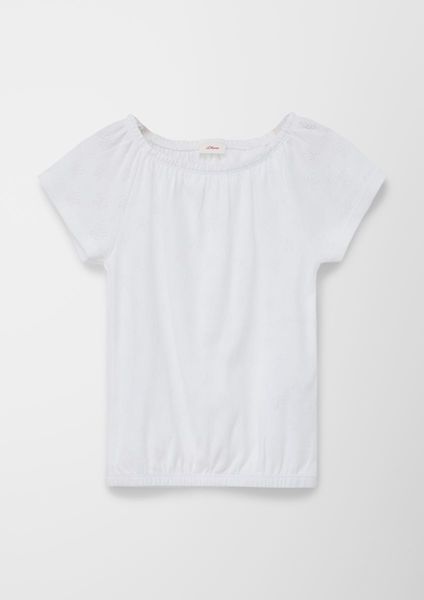 s.Oliver Red Label T-shirt avec motif ajouré  - blanc (0100)