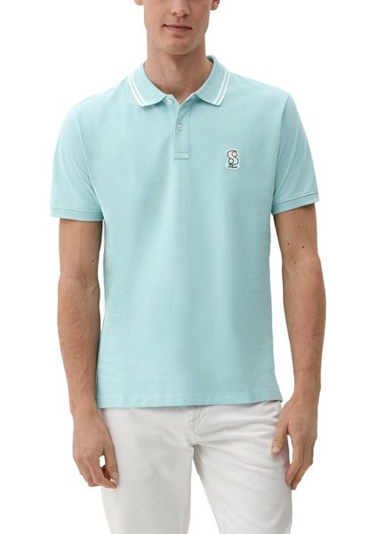s.Oliver Red Label Polo avec patch  - bleu (6067)