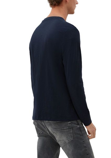 s.Oliver Red Label Long sleeve top with a slub yarn texture - blue (5955)