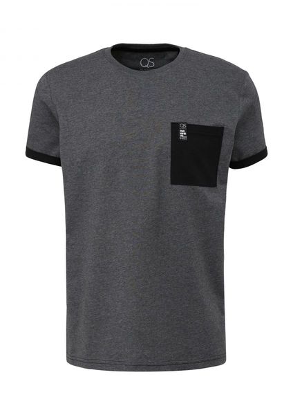Q/S designed by T-Shirt mit Brusttasche - schwarz/grau (99W0)