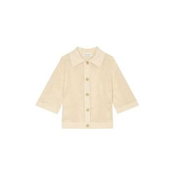 Marc O'Polo Ajour cardigan with polo collar - beige (192)