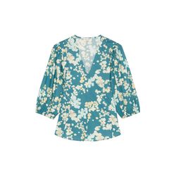 Marc O'Polo Papertouch poplin allover print blouse - blue (B72)