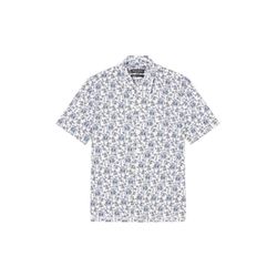 Marc O'Polo Kurzarm-Hemd mit floralem Allover-Print - weiß/blau (I18)