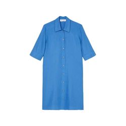 Marc O'Polo Short linen blouse dress with high hem slits - blue (864)