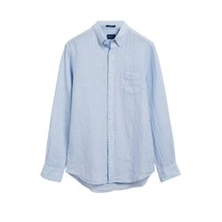 Gant Regular Fit : Leinenhemd mit Streifen - blau (468)