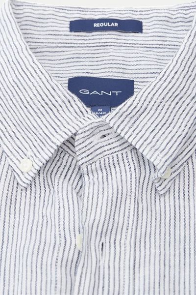 Gant Regular Fit : Short sleeve linen shirt - blue (110)