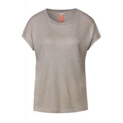 Street One T-shirt with a shimmer look - beige (14721)