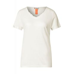 Street One T-Shirt mit Spitzendetail - weiß (10108)