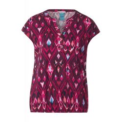 Street One T-shirt with ikat print - red (34886)
