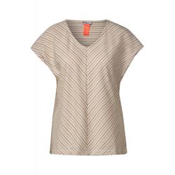 Street One Shirt with structured stripes - beige/white (34694)