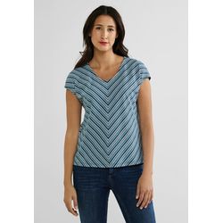 Street One Shirt with structured stripes - blue/white (31238)