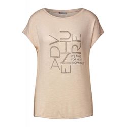 Street One T-shirt with stone wording - beige (24721)