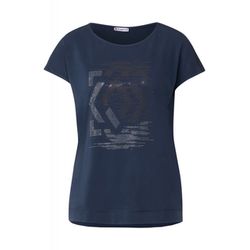Street One T-shirt with stone details - blue (21238)