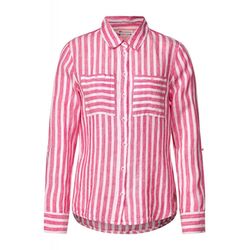 Street One Striped linen blouse - pink/white (24507)