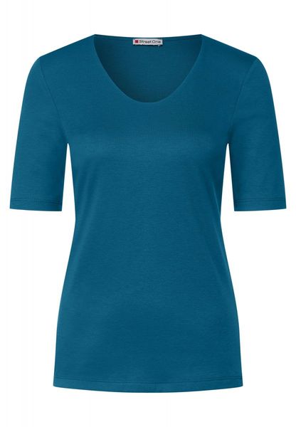 Street One T-Shirt in Unifarbe - blau (14718)