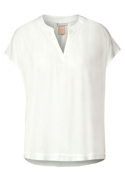 Street One Blouse shirt in plain color - white (10108)