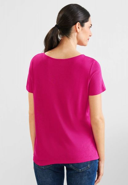 Street One T-shirt avec détail en dentelle - rose (14717)