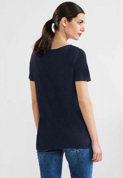 Street One T-shirt avec détail en dentelle - bleu (11238)