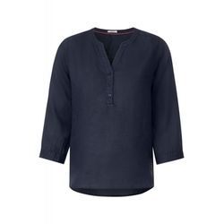 Cecil Linen blouse in solid color - blue (10128)