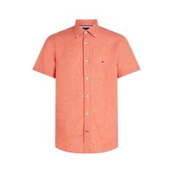 Tommy Hilfiger Regular Fit Kurzarmhemd aus Leinen - orange (TKL)