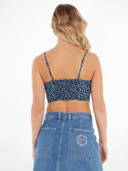 Tommy Jeans Crop top with floral print - blue (0G1)