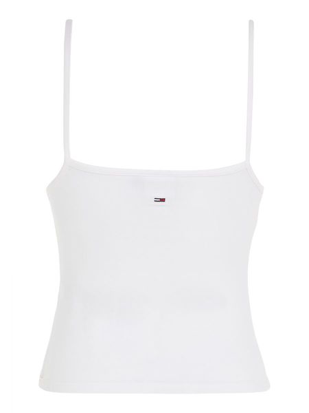 Tommy Jeans Haut moulant à bretelles et logo coloré - blanc (YBR)
