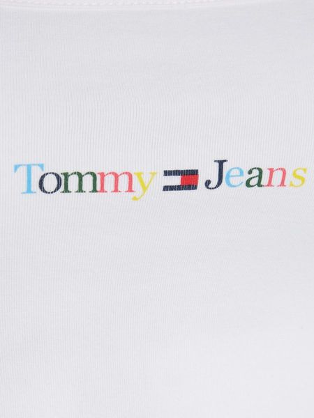 Tommy Jeans Figurbetontes Trägertop mit buntem Logo - weiß (YBR)