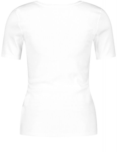 Gerry Weber Collection T-shirt in a fine rib knit - white (99600)