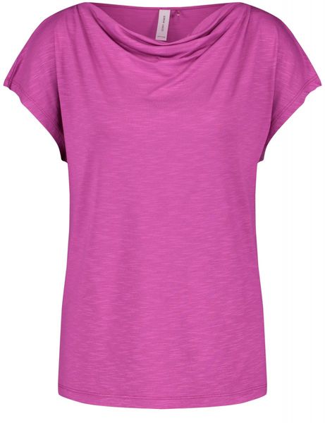 Gerry Weber Edition T-shirt à manches courtes avec encolure en cascade - violet (30903)