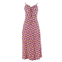 Signe nature Printed long dress with thin straps - pink (24)