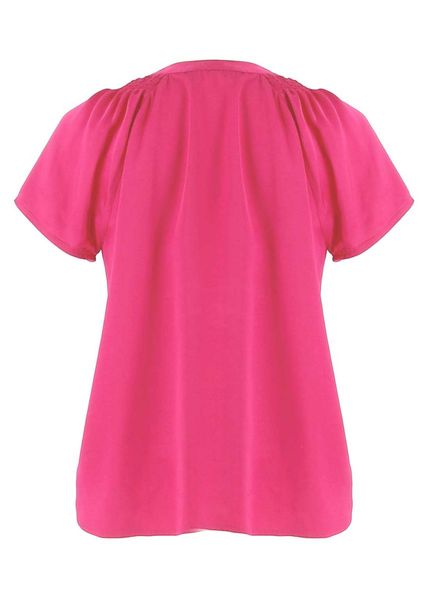 Signe nature Einfarbige Bluse mit gesmokten Schultern - pink (24)