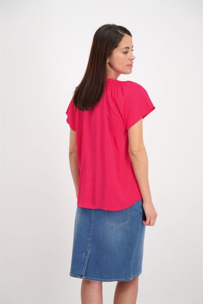 Signe nature Plain blouse with smocked shoulders - pink (24)