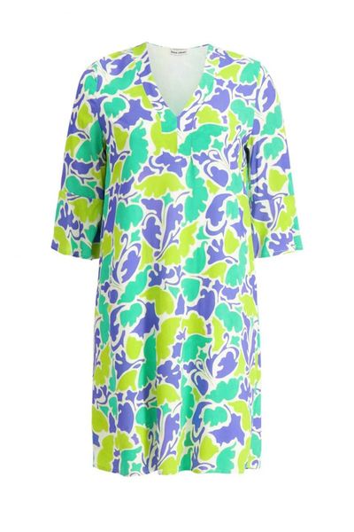 Signe nature Dress with an all-over pattern - green/blue (16)