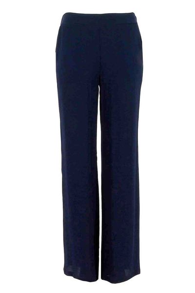 Signe nature Wide plain trousers - blue (96)