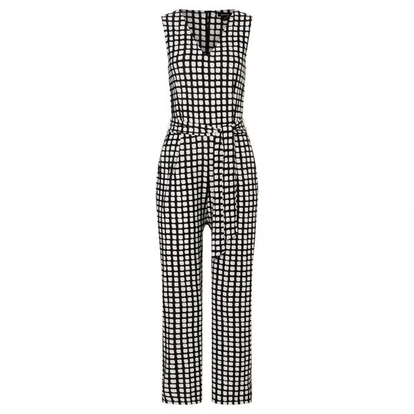 More & More Printed Slinky Jumpsuit - white/black (2790)