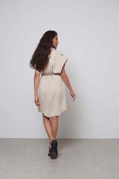 Yaya Sleeveless dress with pockets - beige (51306)