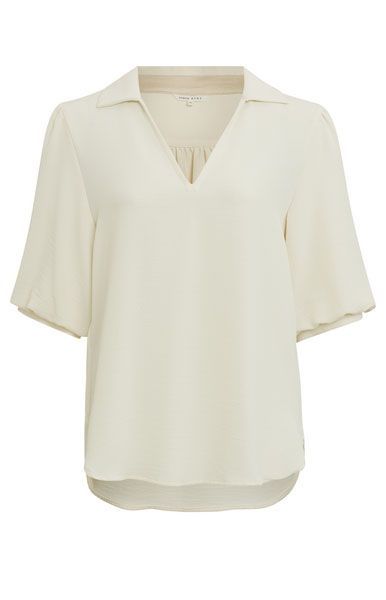 Yaya Tunic top with puff sleeves  - beige (30905)