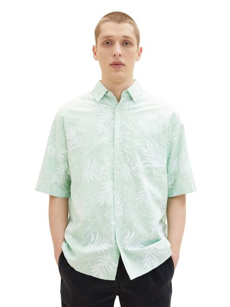 Tom Tailor Denim Short sleeve shirt with allover print - green (31421)