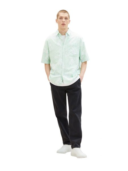 Tom Tailor Denim Chemise à manches courtes avec imprimé allover - vert (31421)
