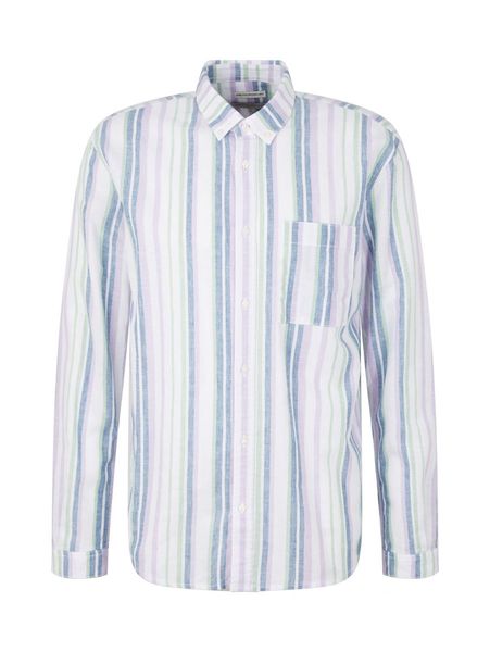 Tom Tailor Denim Shirt with breast pocket - purple/green/blue (31158)
