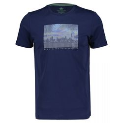 New Zealand Auckland T-shirt en coton avec impression de la skyline - bleu (1656)