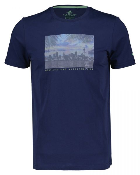 New Zealand Auckland Cotton t-shirt with skyline print - blue (1656)