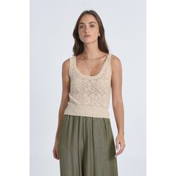 Molly Bracken Tank-Top aus Spitzenmasche - beige (DARK BEIGE)