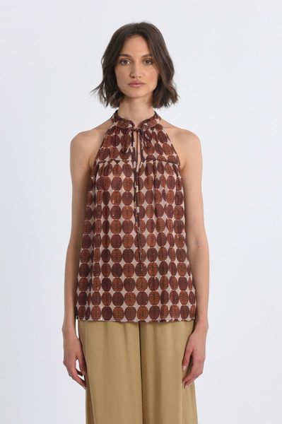 Molly Bracken Printed sleeveless top - brown (CAMEL INAYA)